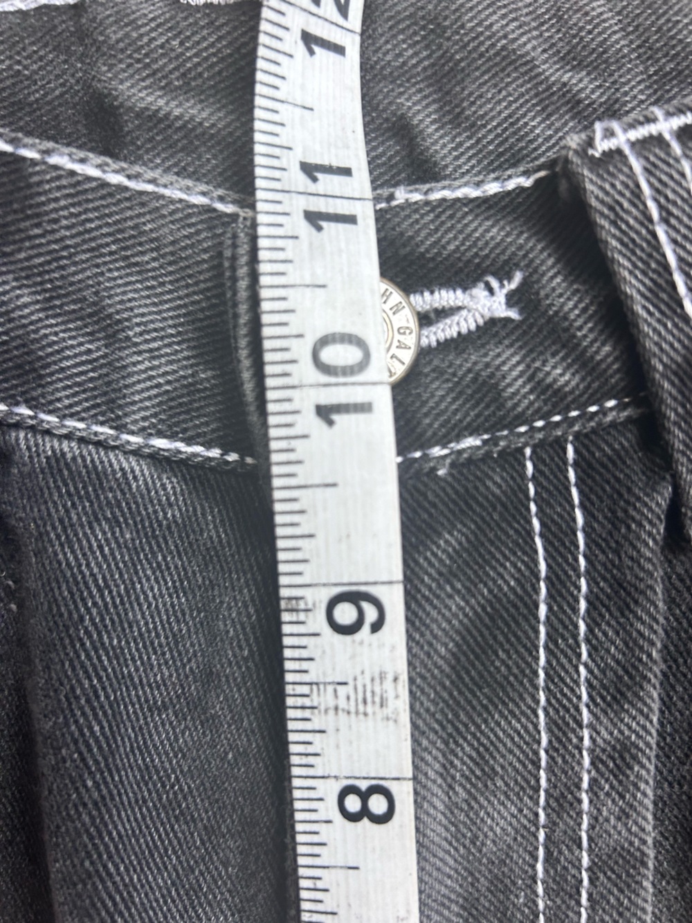 J. Galt Shanghai Faded Black Carpenter Jeans w/white stitching Size Small - Picture 9 of 11